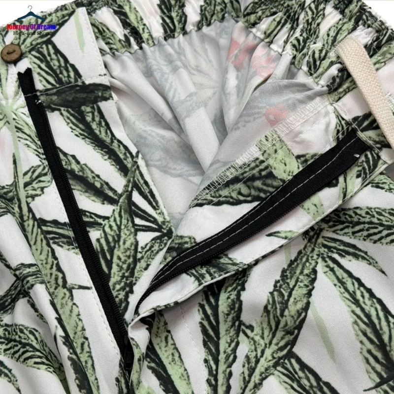 WACKO MARIA Full Print Leaves Leisure Hawaiian Shorts High Quality Summer Mens Womens Loose Hip Hop Shorts