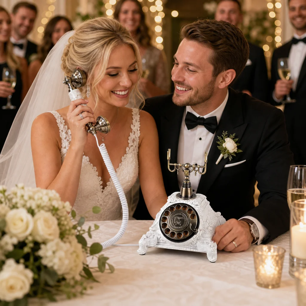 Vintage Rotatable Audio Message Book with Handmade Patterns, Rechargeable, Supports 8GB SD Card Storage, Ideal for Weddings, Par