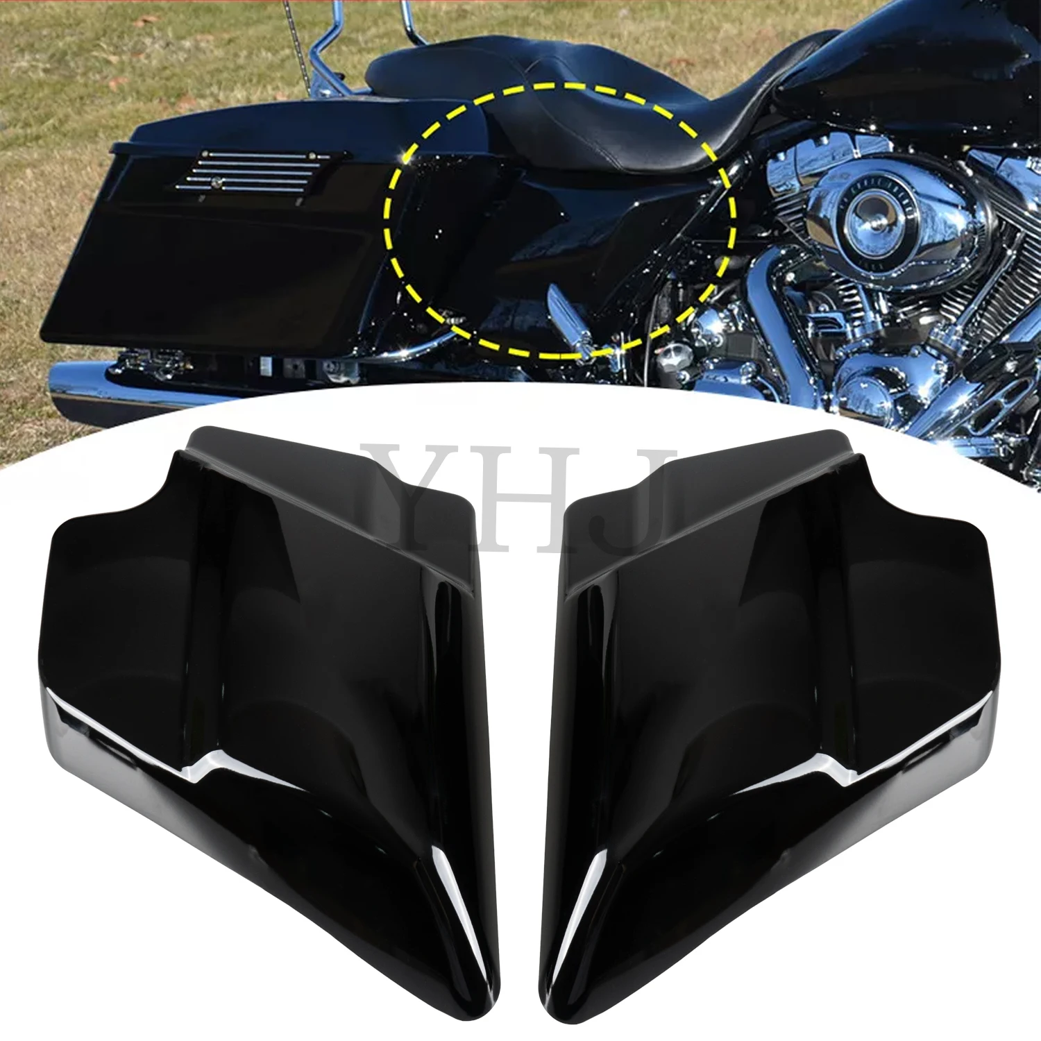 

Motorcycle Battery Side Cover Panel For Harley Touring Electra Street Road Glide Ultra Limited 2009-2023 ABS Plastic Black