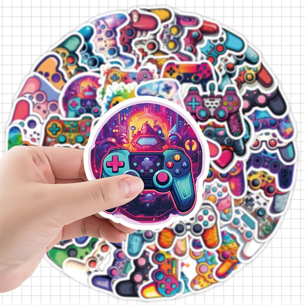 10/30/50pcs Cool Joystick Gamepad Stickers Cartoon Video Game Decal Nintendo Switch Laptop Motorcycle Graffiti Sticker Kid Toy