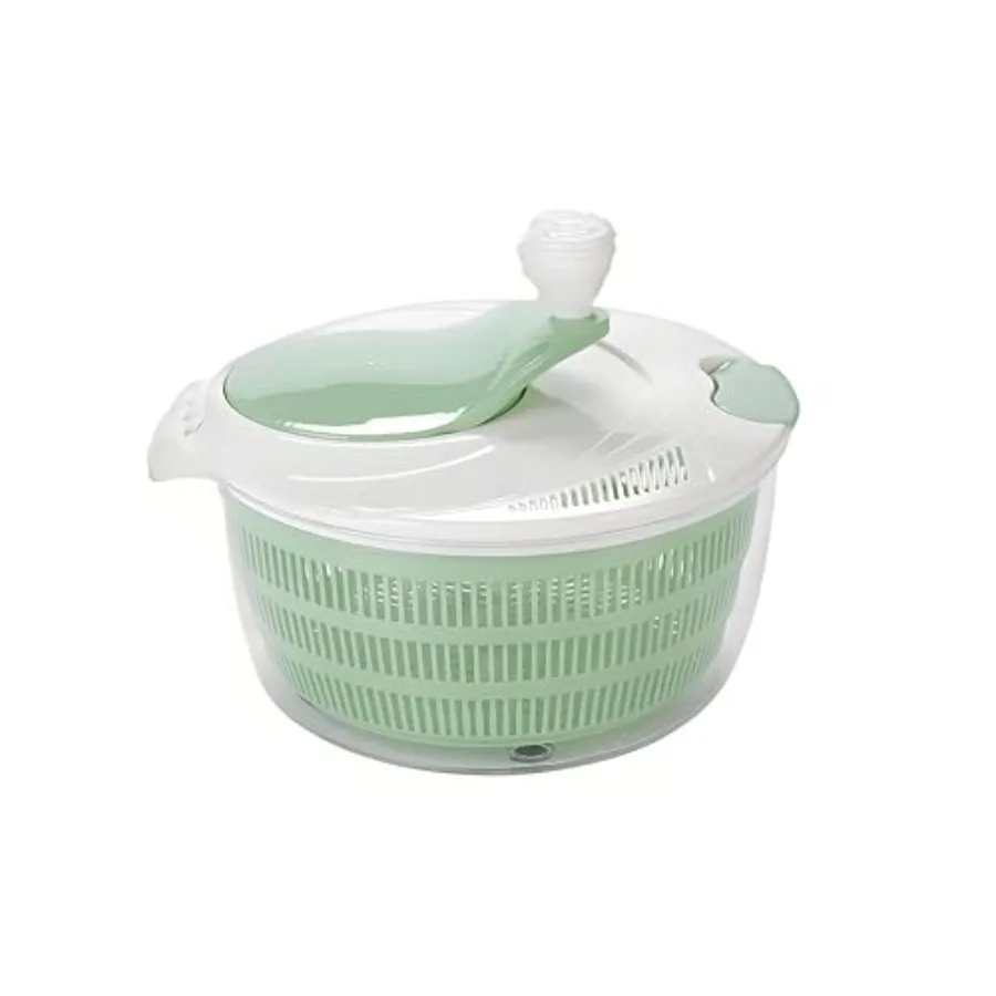 

4.2L Salad Spinner with Dual Drainage Holes for Efficient Washing Spinning and Draining Greens Fruits and Vegetables Ideal Kitc