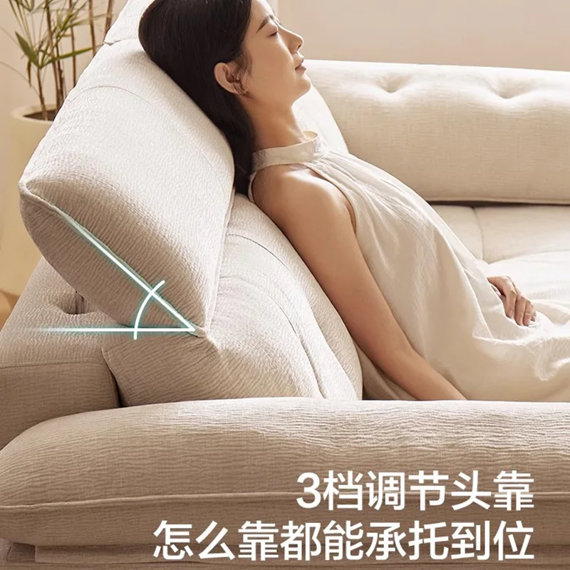Small apartment living room cotton and linen sofa removable and washable chenille, double fabric sofa