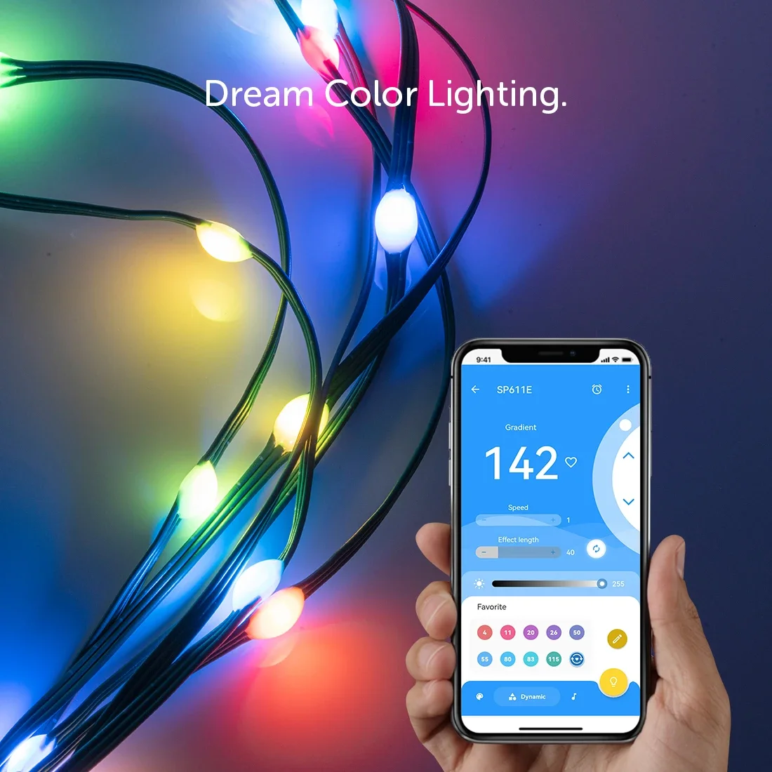 WS2812B RGBIC Dreamcolor Light String with BT Music APP for Addressable Individually Lighting, Perfect for Birthday Party, Weddi