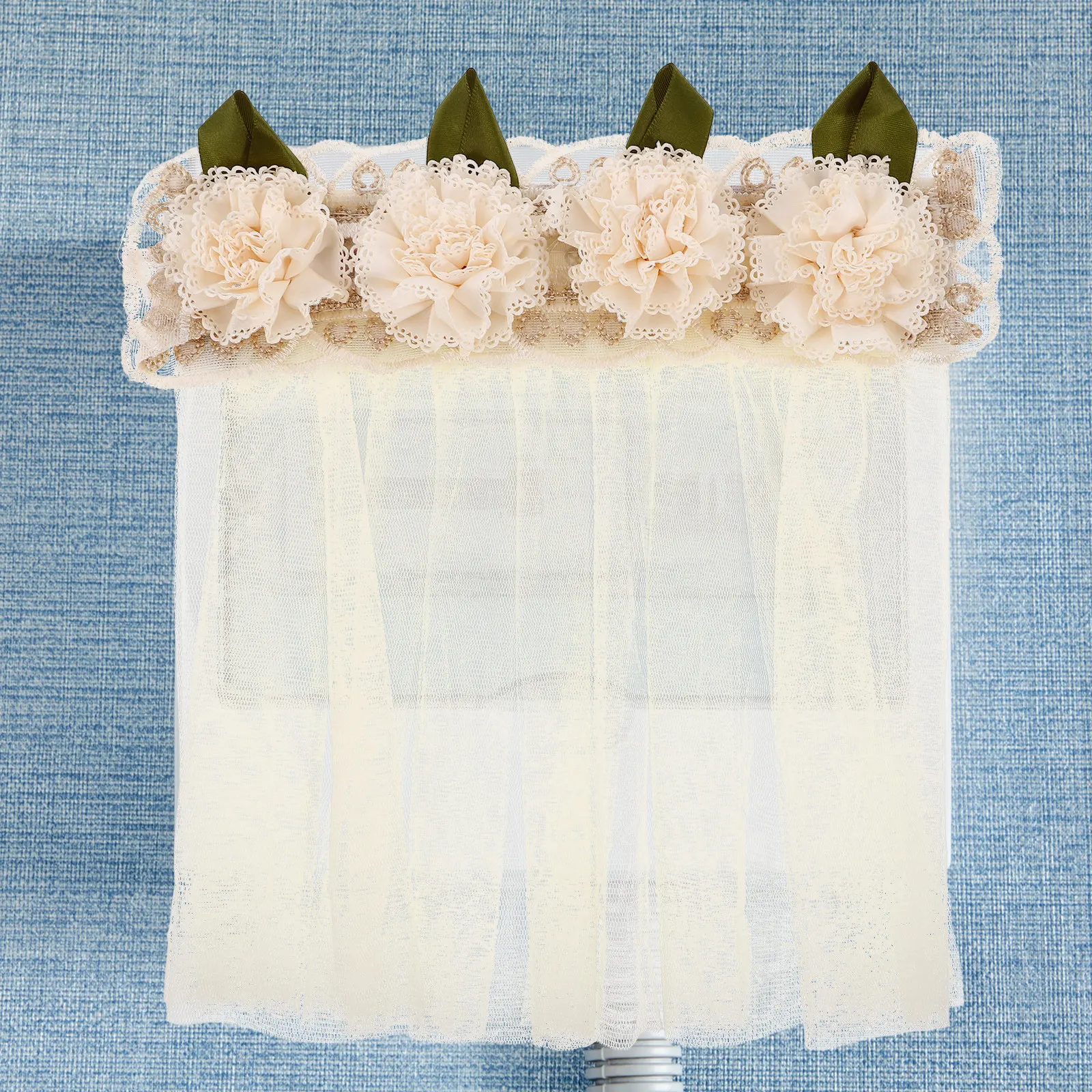 Miniature Lace Curtain for Electrical Box Cover Wall-Mounted Meter Box Concealer Decorative Sheer Fabric Panel Easy Install Home
