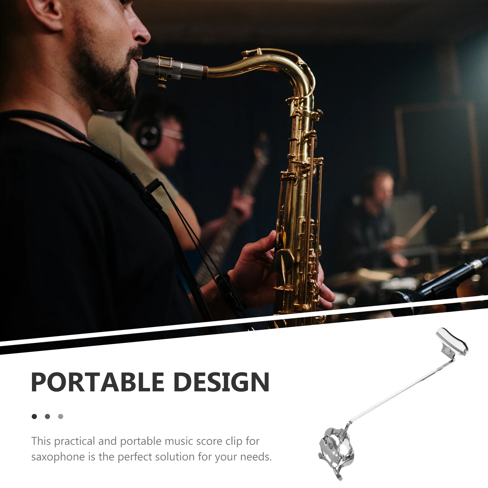 

Metal Saxophone Lyre Music Sheet Clip Sturdy Sax Lyre Portable Sheet Music Holder Score Reading Clip Reliable Instrument