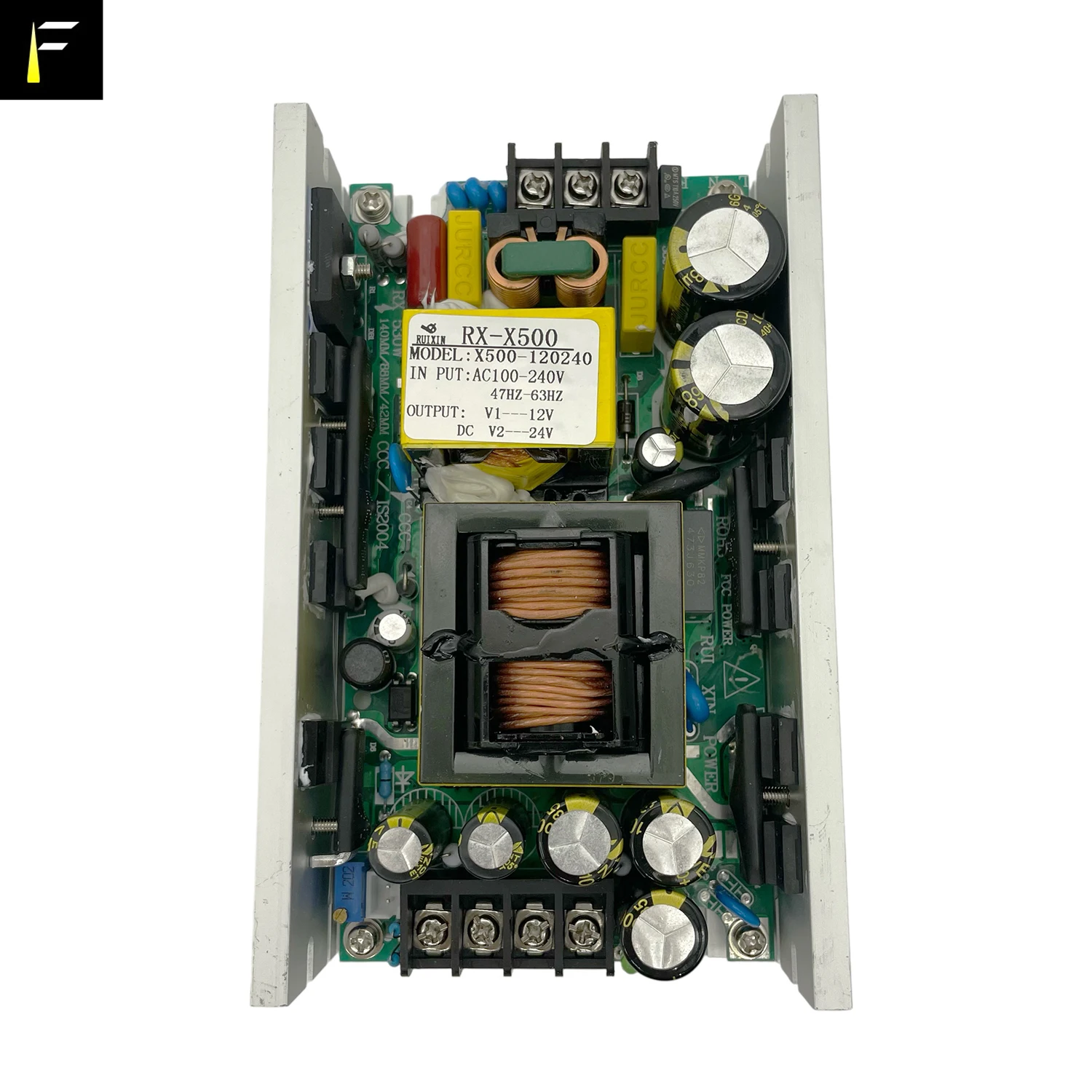 RX-X500 500W-12V+24V(12V Main Road) Stage LED Moving Light PSU Power Source Board Supply 500W Output V1=12V 30A,V2=24V 3A