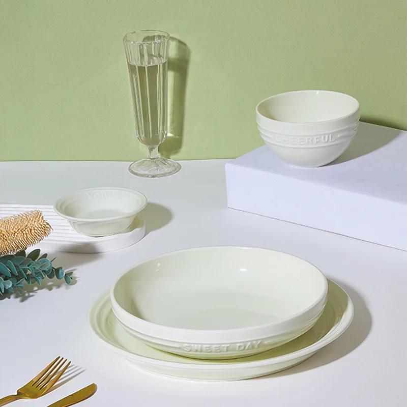 LLMM high-value dishes and tableware large dish set for home underglaze color plates