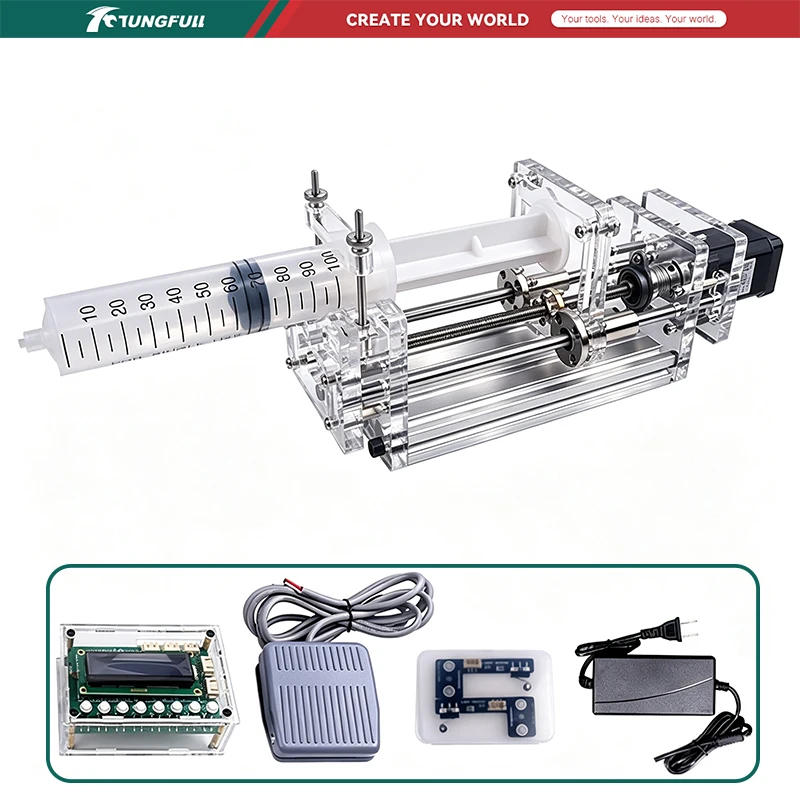 1-150ML Laboratory Micro Syringe Pump Mini Desktop Injection Pump Liquid Glue Dispenser Precision DC 12V Electric Injection Pump