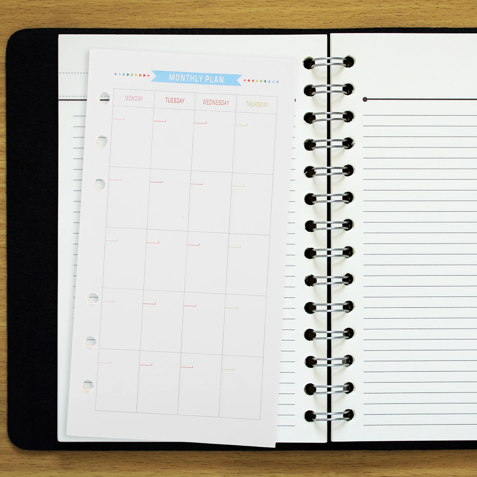 

Kisangel 40 Sheets Wide Ruled Lined Paper 6 Hole Refills for Binder A5 College Notebook Grid Planner Loose Leaf