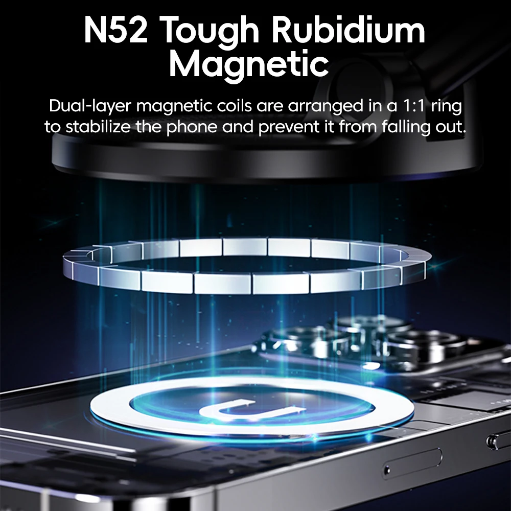 Olaf 360° Rotation Car Phone Magnetic Stand Vacuum Suction Cup Bracket Foldable Portable Bracket Navigation Universal Holder