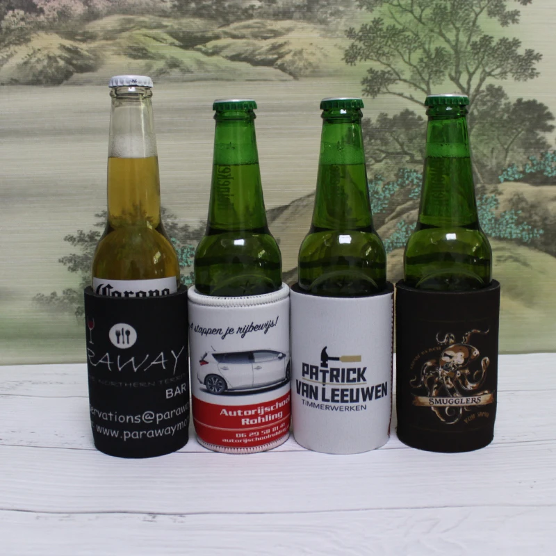 50pcs Slim Size Stubby Holder Custom With Your Logo Print fit for 330ml Heineken Beer Bottle Cooler Bag For Some Slim Bottle