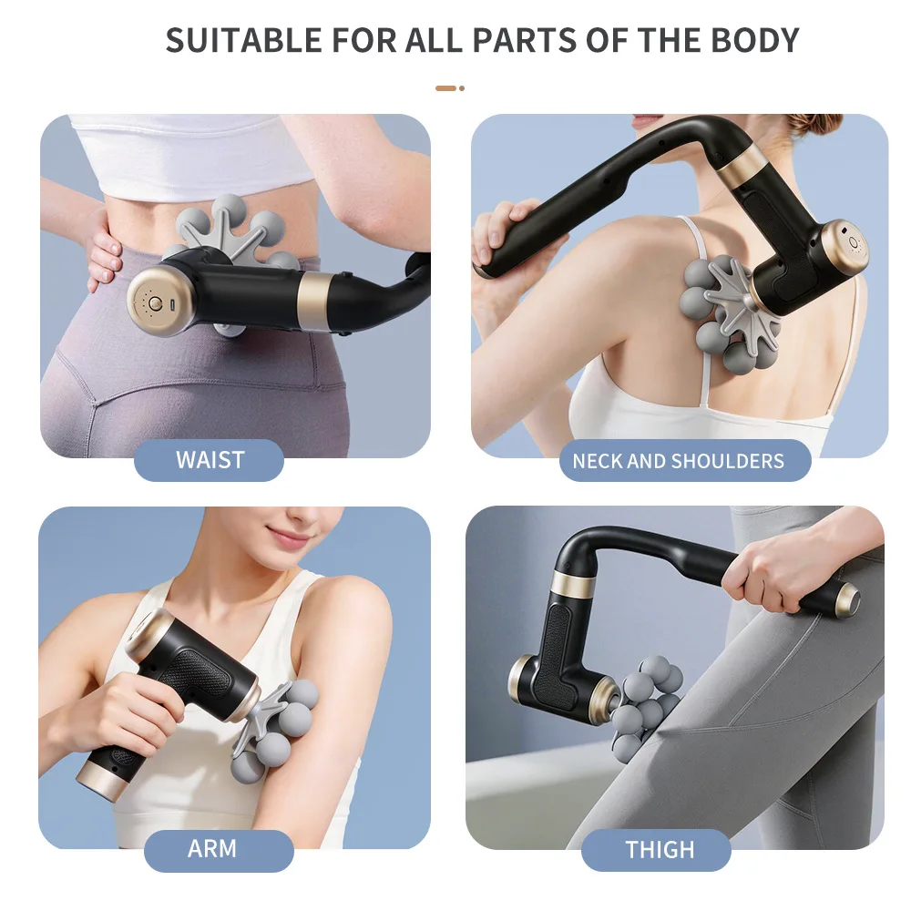 Multifunctional Removable Extended Handle Fascia Gun Household Relieve Muscle Fatigue Relaxation Massager Fascia Gun