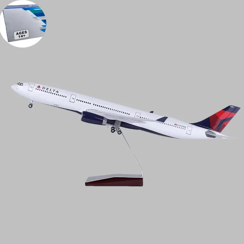 

1/150 Scale 47cm A330 Series Aircraft Model A330 Delta Air Lines Airlines Diecast Resin Aircraft Model Collection Display Gifts