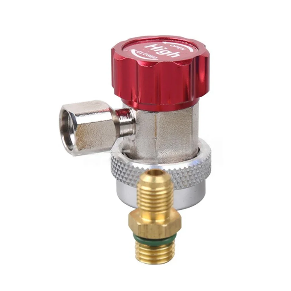 For R134A Compatible Brass Quick Coupler Connector Adjustable Opening for Accurate Evacuation of Air Conditioning