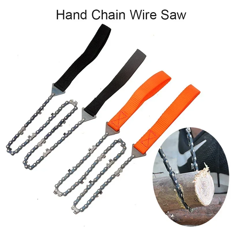 Hand Chain Wire Saw Manual Rope Pocket Manganese Steel Chain Saw Portable for Garden Outdoor Field Rescue Tool Camping Gear