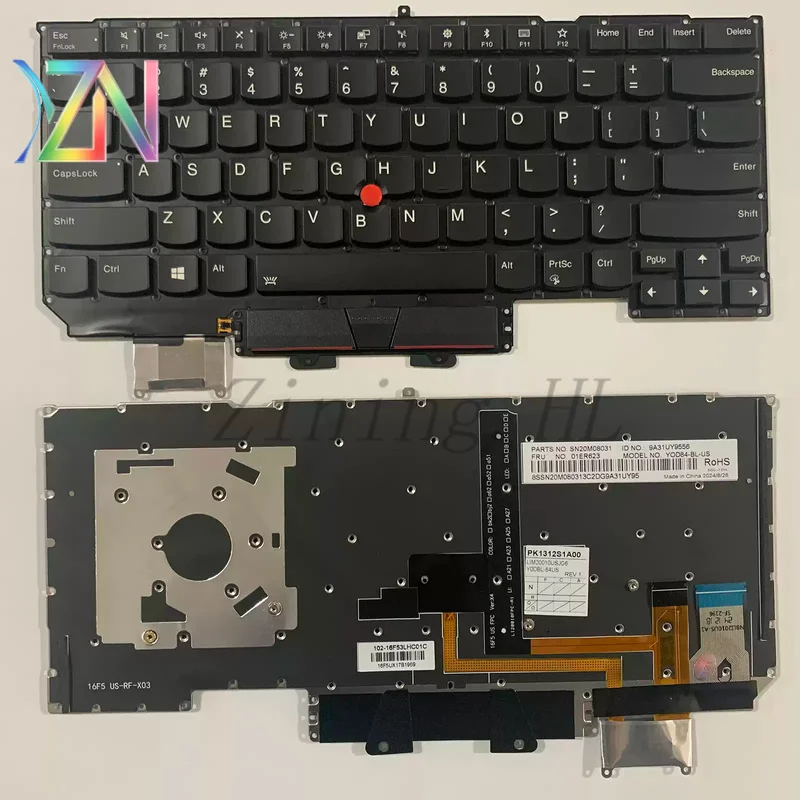 For ThinkPad X1 Carbon 5th 6th Gen X1C 2017 2018 Keyboard TP00086B With pointer and backlight