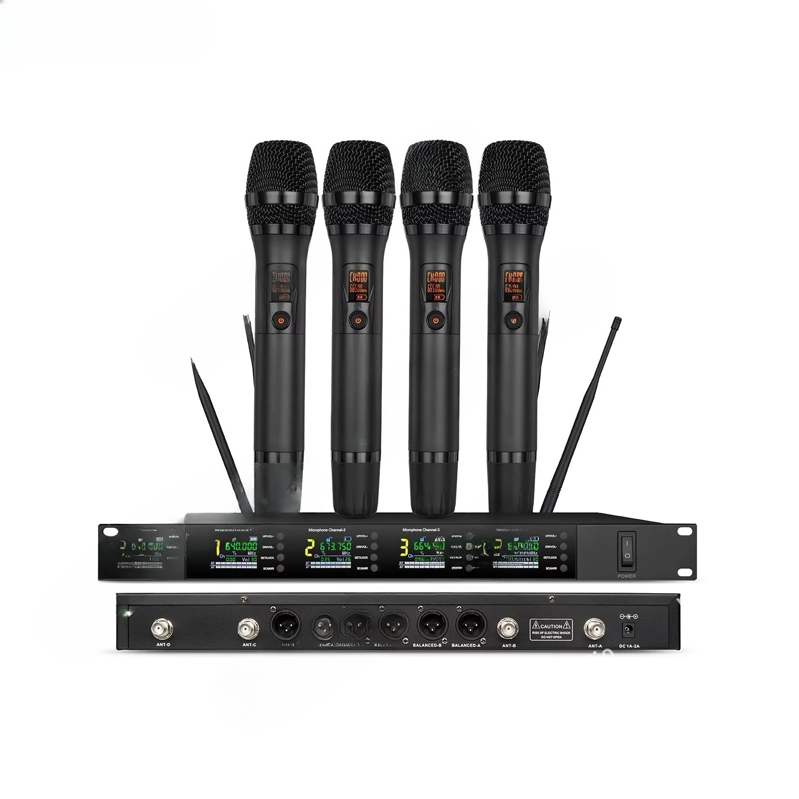 4-Channel wireless conference microphone system for live broadcasts, interviews, teaching, and video recording