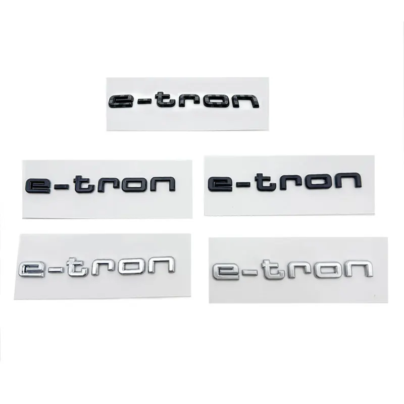 E-Tron Mark Emblem Car Stickers for Audi New Logo Pure Electric Tail Rear Refit Displacement Sign Decoration Label Accessories