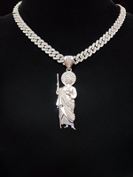 2024 New Arrived Hip Hop Saint Jude Pendant Necklace Men Women Chain Iced Out Bling Bling Necklaces HipHop Jewelry Fashion Gift