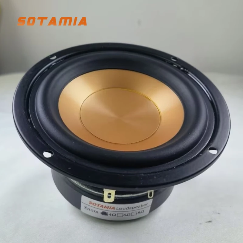 

SOTAMIA 1Pcs 4 Inch Subwoofer Speaker 4 Ohm 20W Home Music Power Loudspeaker PP Cone Rubber Side DIY Bookshelf Speaker