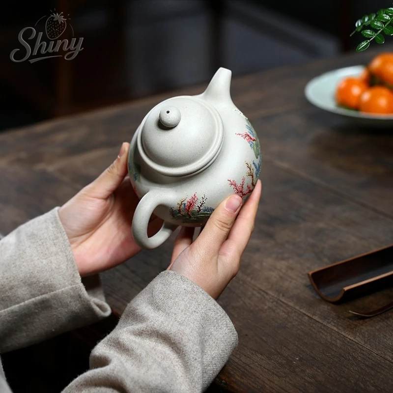 Original Mine Sheep's Fat Jade Segmented Clay Famous Pure Handmade Purple Sand Pot Fairview Pick Up The Ball Teapot