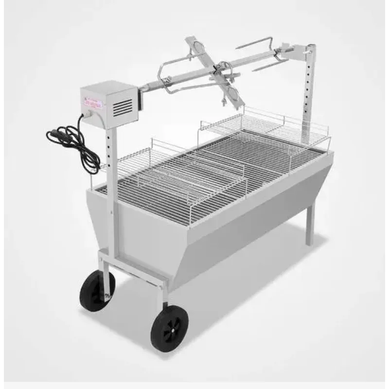 

2025 Commercial Electric Rotisserie BBQ Grill - 80cm Stainless Steel Rotating Spit Roaster for Lamb & Meat