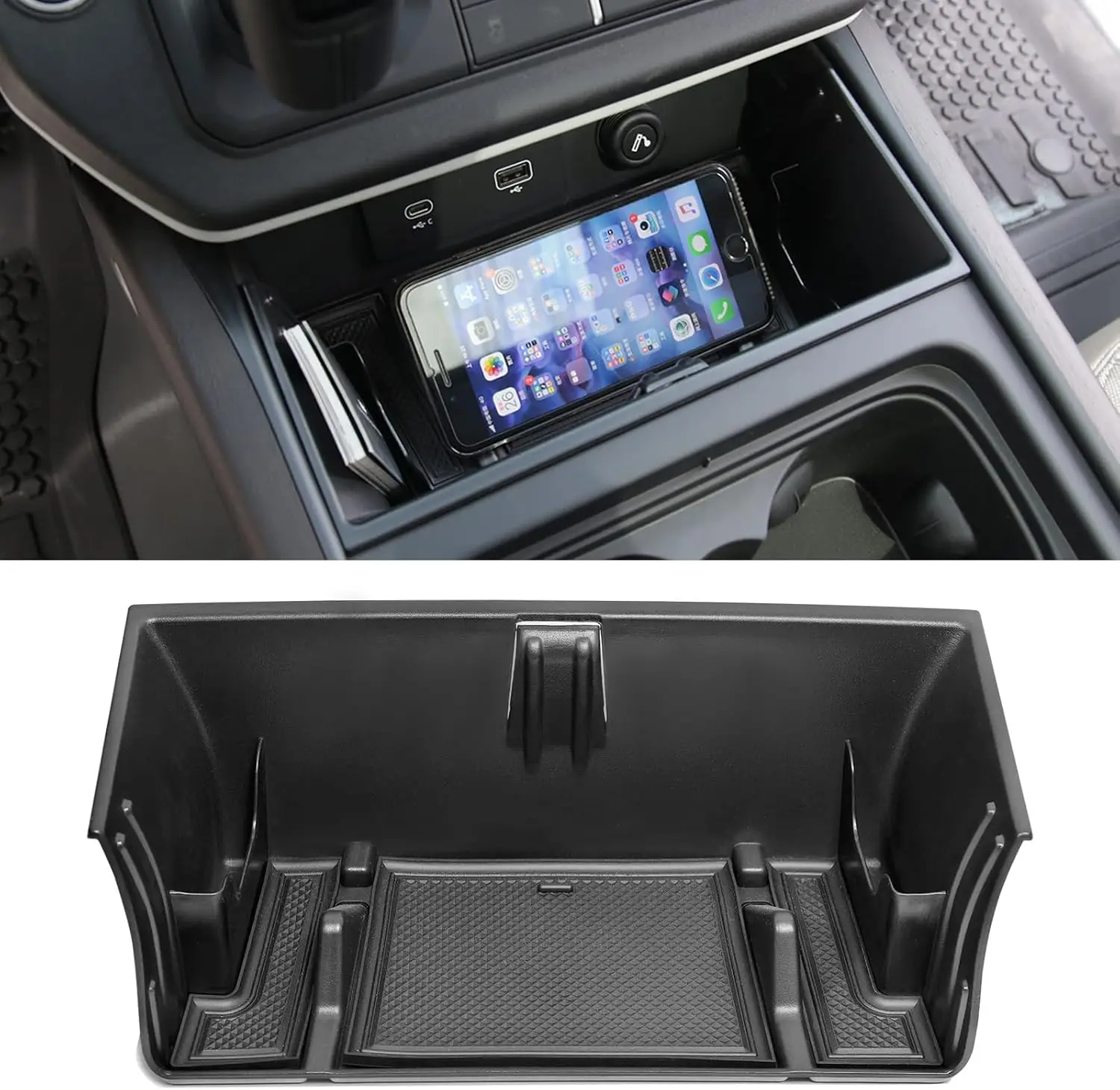 

Kptidy for Land Rover Defender 90 110 130 Accessories 2020-2024 Center Console Organizer Tray Storage Box ABS Car Glasses Shelf