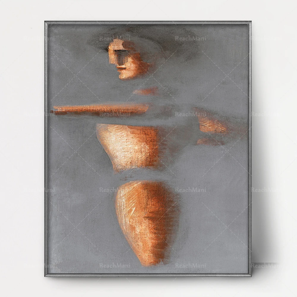Suspended figures, 1920s Bauhaus prints - vintage avant-garde wall art, ethereal grey modern art, early German abstract posters