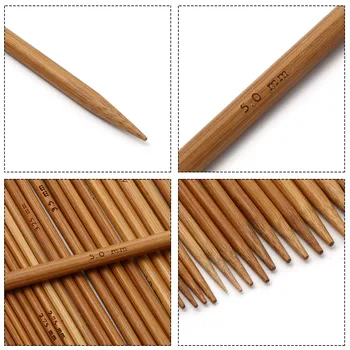 5PCs 2mm-10mm Bamboo Double Pointed Knitting Needles Brown Crochet Hooks Sweater Weaving…
