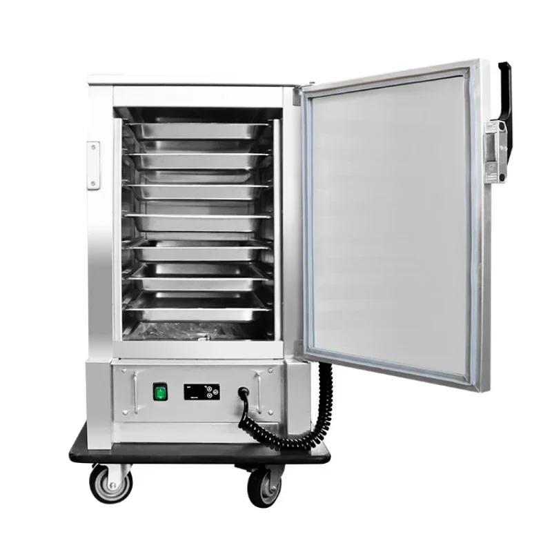 Hotel Supply Stainless Steel Restaurant Silver Gold Layer stainless steel trolley Mobil food warmer cart