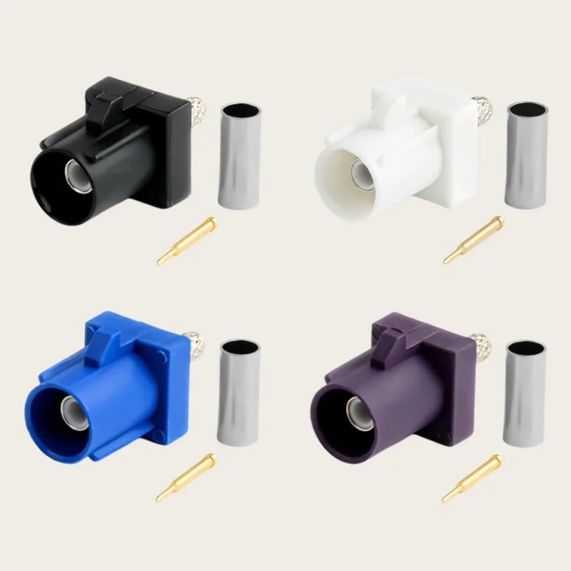 2pcs RF Coaxial Connectors Fakra Male Plug Set A-I/K/Z for RG316 RG174 RG179 Coaxial Pigtail Cable Car GPS Adapter