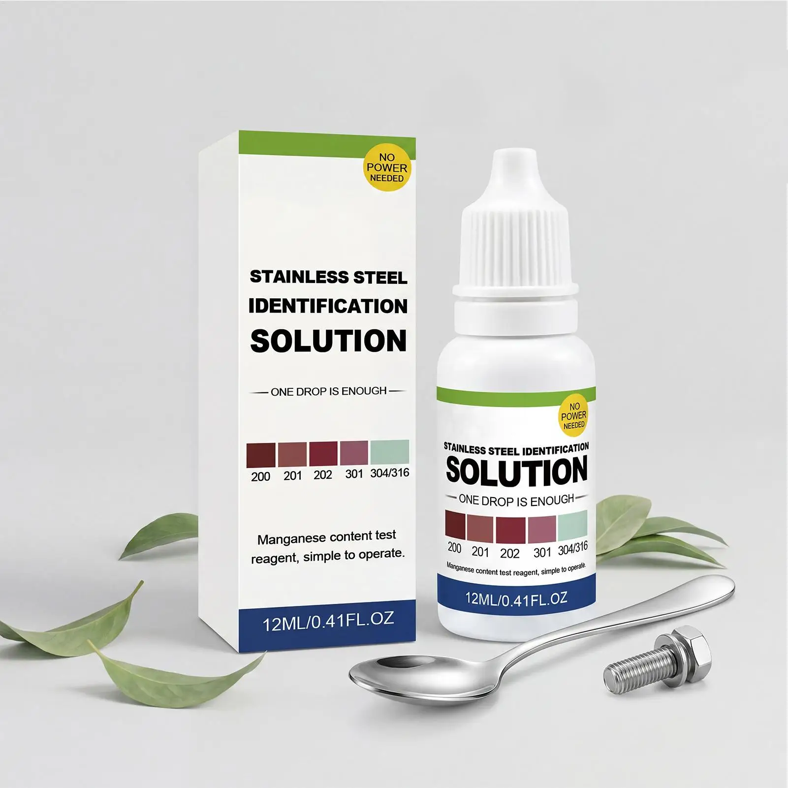 Stainless Steel Test Liquid 12ml Fast Metal Detection Reagent Accurate Tester Solution for Tableware Material Quality Testing