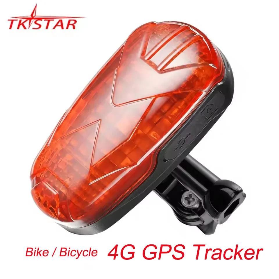 

TKSTAR TK906 4G LTE LED Light Bicycle GPS Tracker Hidden Design Bike Tracking Locator Waterproof Movement Alarm Free Web APP