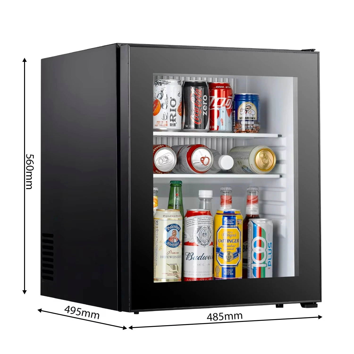60L Compact Electric Mini Fridge Portable Refrigerator for Home Office Hotel Guest Room