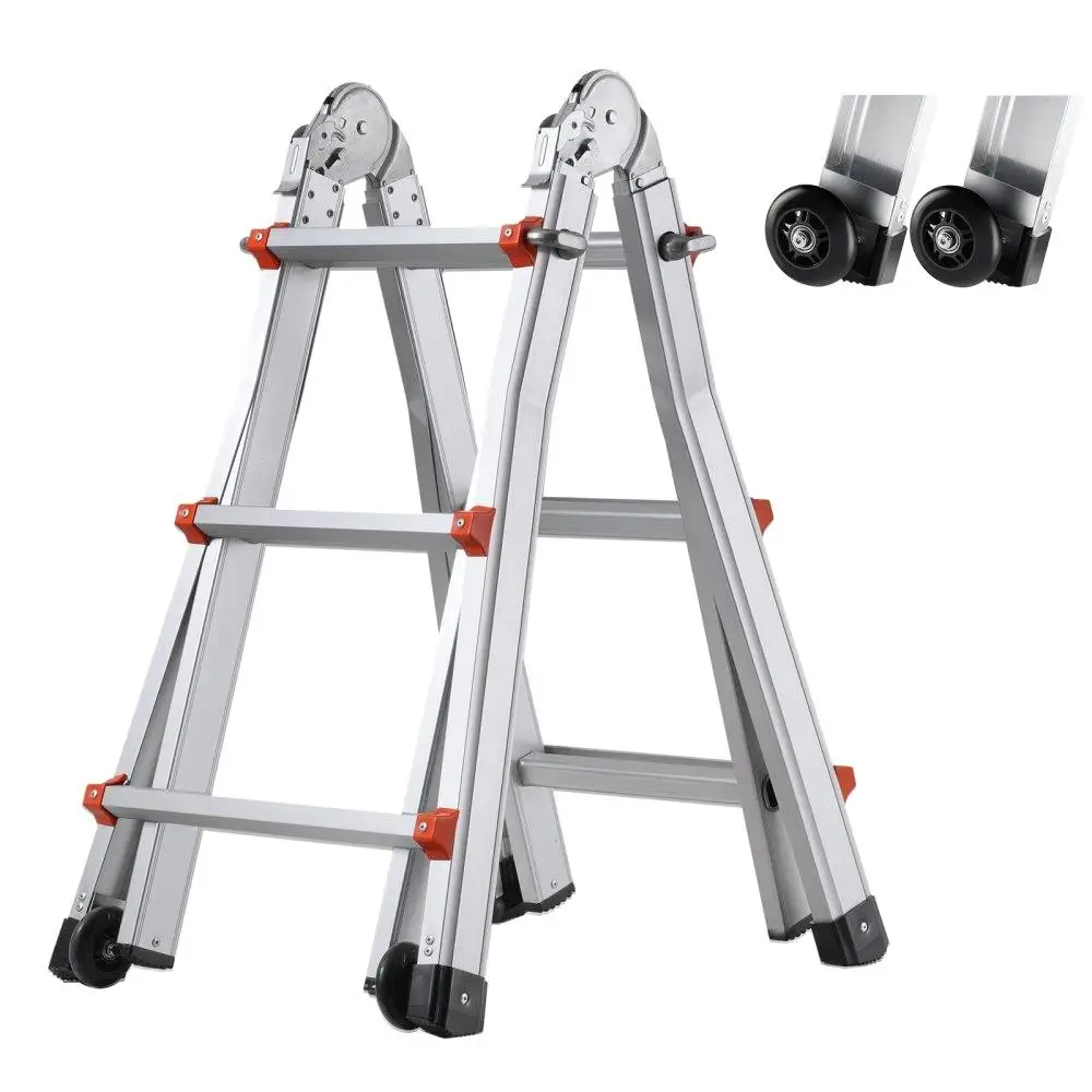 

Telescoping A Frame Ladder Extendable 9.5FT Multi-Functional for Home Use