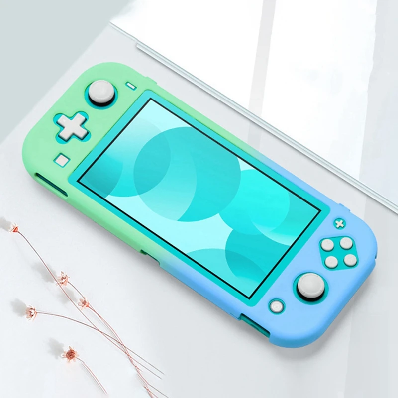 2X For Nintendo Switch Lite Case Shell Colorful Cute Hard Back Cover Skin Game Console Purple-Pink & Blue-Green