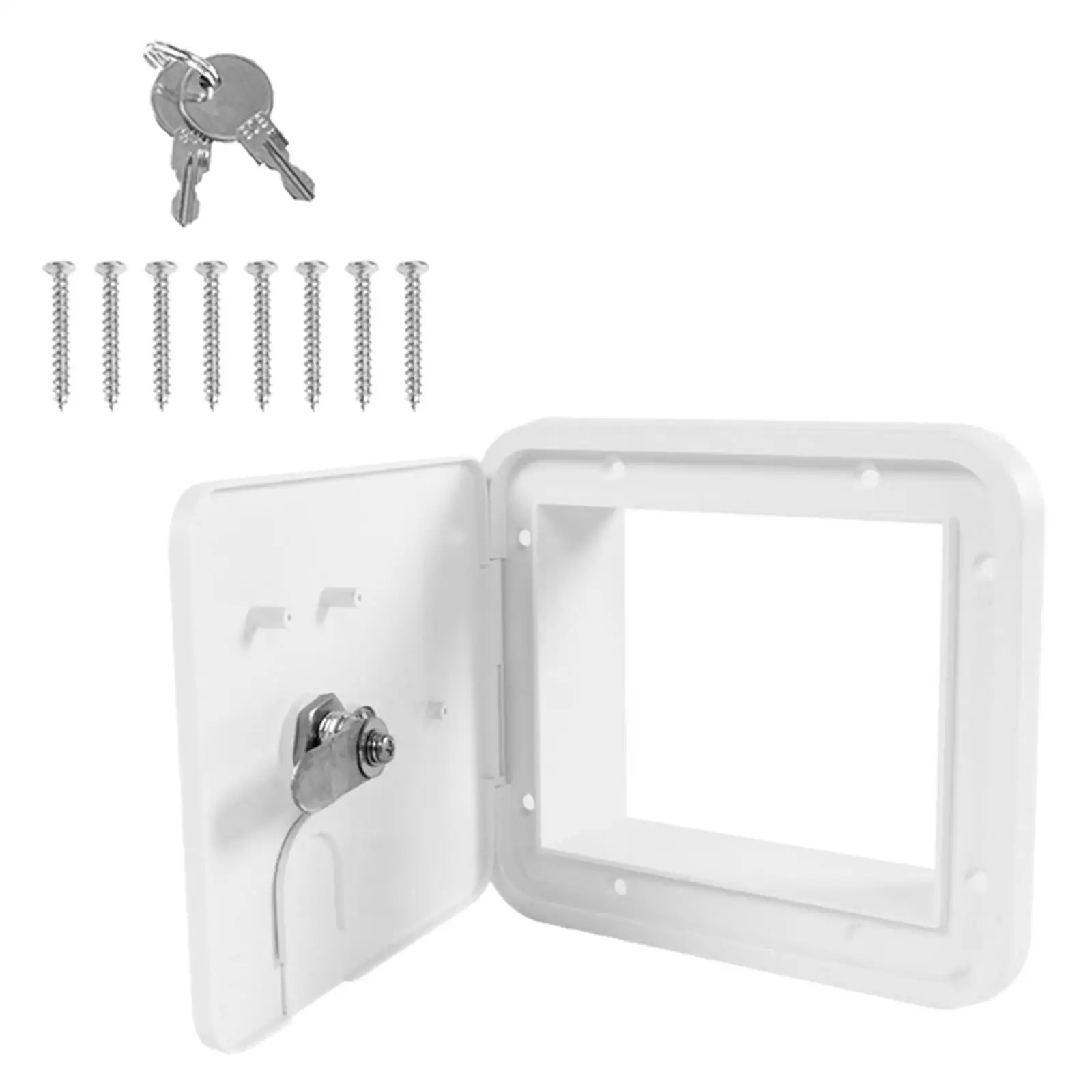 RV Electric Cable Hatch W/ 2 Keys White Fit for Trailer