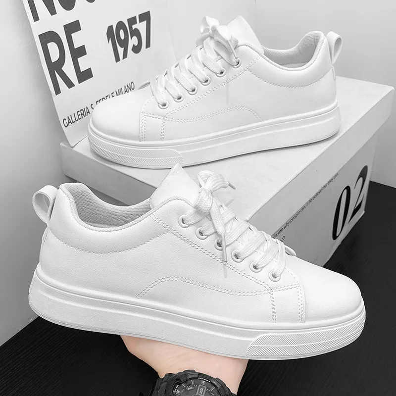 

Fashion Men's Sneakers High Quality Leather Casual Shoes Luxury Tennis Shoes for Men Lace Up Skateboard Shoes Zapatillas Hombre