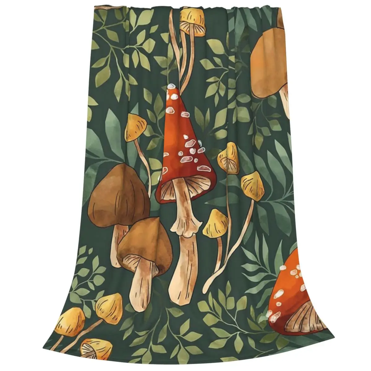 Woodland Mushroom Spray Blankets Fleece Warm Sofa Throw Blankets For Couch Bedding Travel Throws Bedspread Quilt