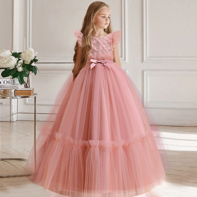 

Girls Christmas Dress Flower Bridesmaid Children Princess Clothes Long Party Gowns Pageant Prom Communion Vestidos 13 14 Years