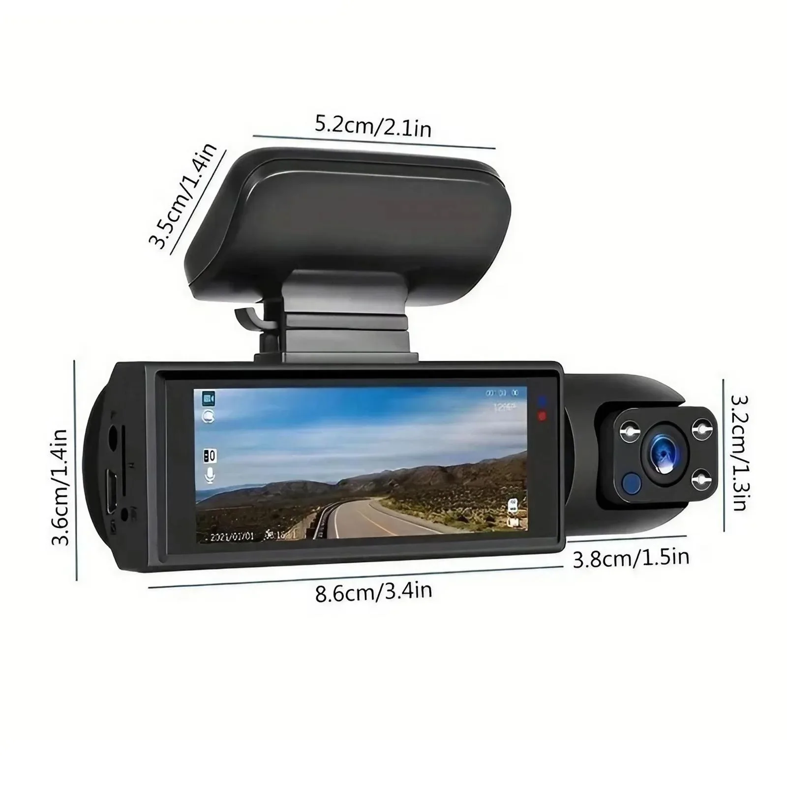 1080P HD Front and Rear Dash Cam for Car Driving Recorder with IR Night Vision G Sensor Three Point One Six Inch IPS Screen High Clarity Car DVR Camera for Vehicle Wide Angle Recording Night Vision Parking Monitor and Loop Recording Support view 8