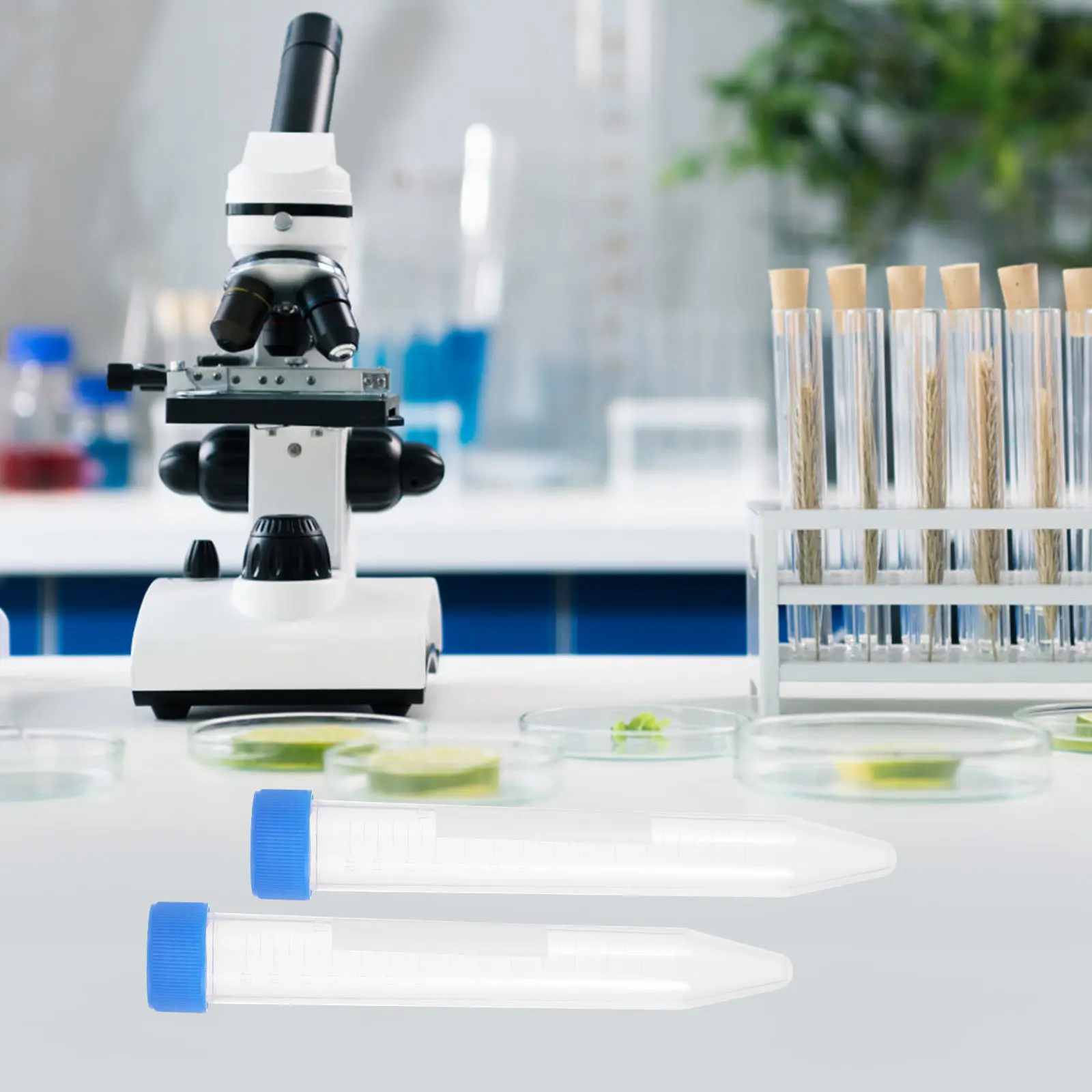 50Pcs 15Ml Centrifuge Tubes Plastic Scientific Lab Test Tubes with Clear Scale Vented Screw Caps for Precise Measurement