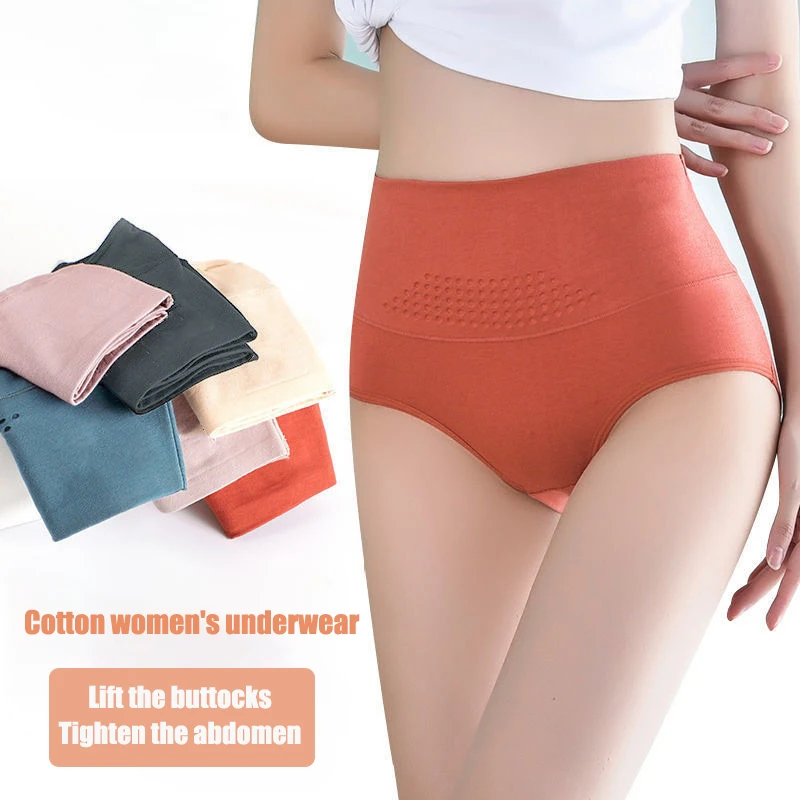 

Women's Graphene Cotton Panties High Waist Body Shaper Underwear Plus Size Sexy Ladies Briefs Breathable Solid Female Lingerie