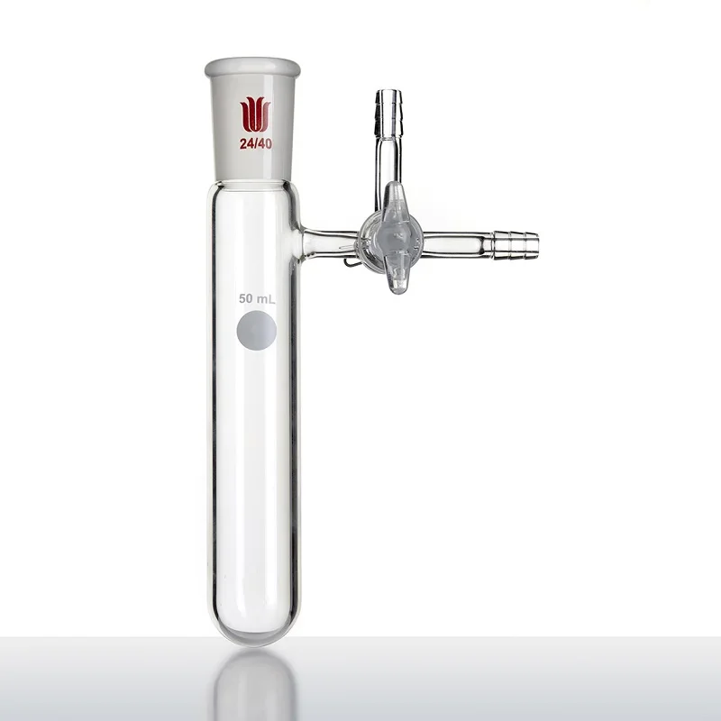 

SYNTHWARE Reaction tube with 2mm aperture glass three-way valve, Flask, Borosilicate glass, F82