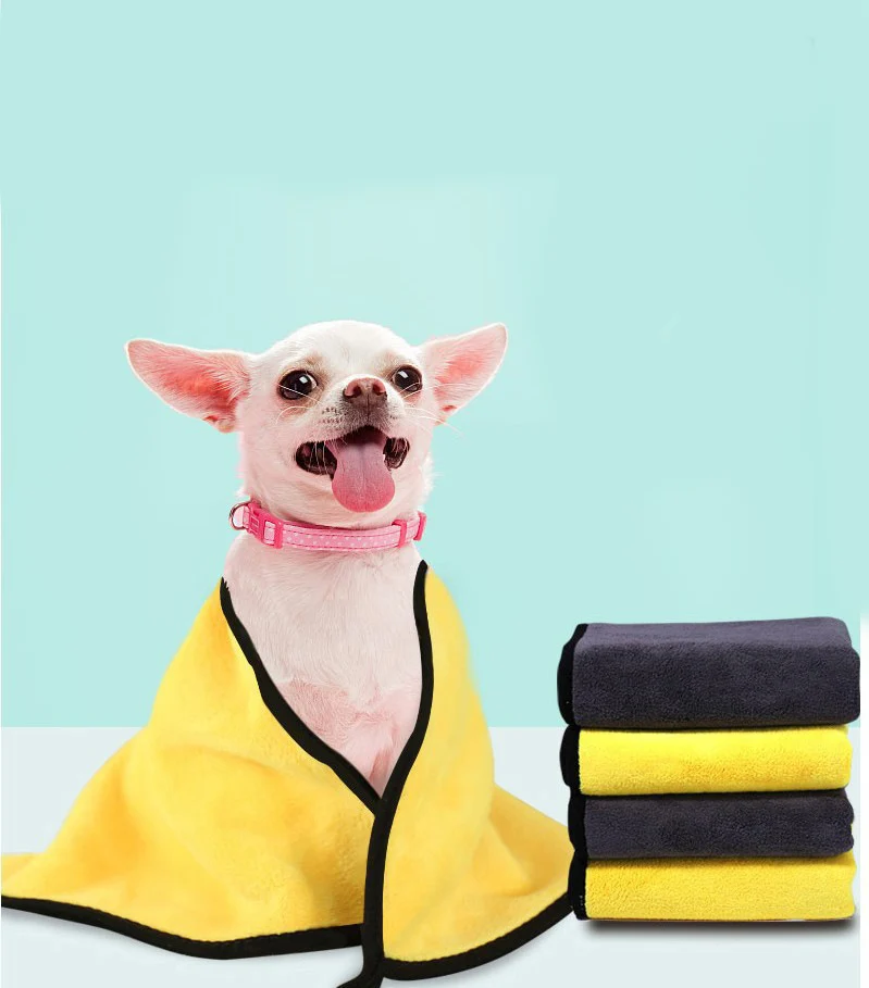Schnell trocknende Handtücher für Hunde und Katzen, Handtücher aus weicher Faser, wasserabsorbierendes Badetuch, praktisches Reinigungstuch für Tierhandlungen, Heimtierbedarf – Detail 9