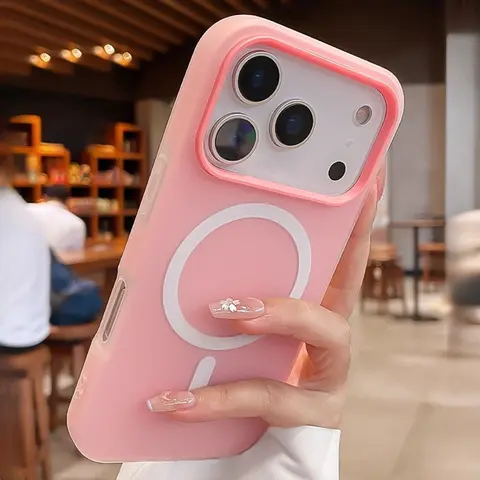 Luksusowe etui 2 w 1 z magnetycznym mocowaniem, odporne na wstrząsy, do iPhone'a 17 Pro Max Air 16 15 14 Plus 13 12 11, silikonowe etui z płynnego silikonu z obsługą Magsafe.