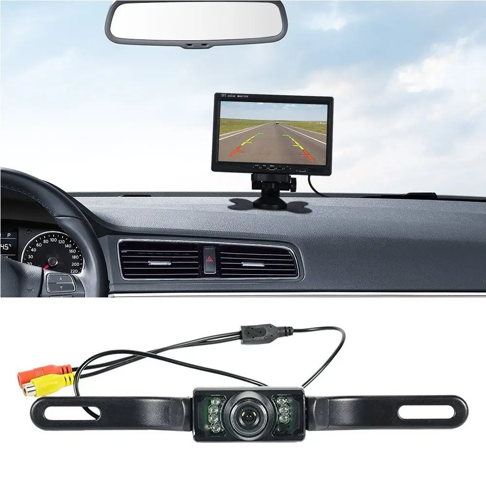 Podofo Car Rear View Reverse Backup Parking Camera 120 Degree Night Vision Waterproof IP66 Car Rearview Camera For License Plate