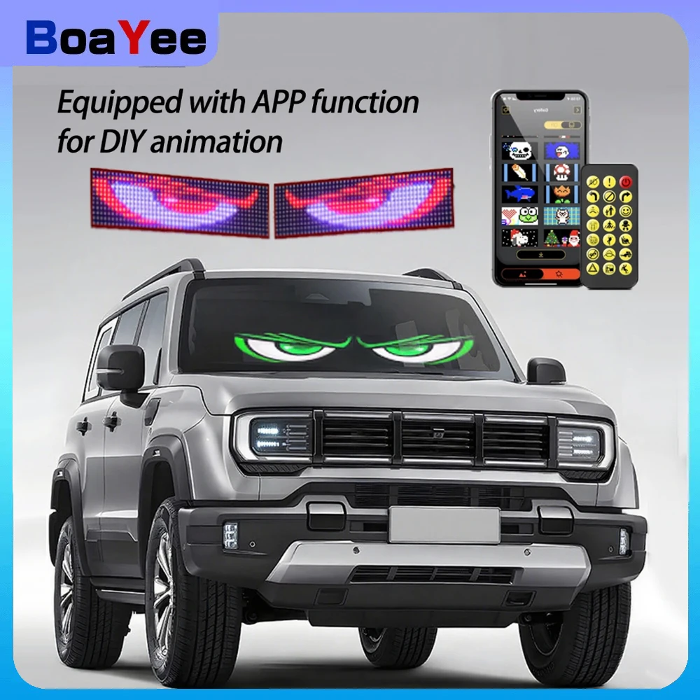LED Car windshield panel Truck Car Devil Eye LED Pixel Panel Light Remote Control Soft Scrolling For Board big truck Light eyes