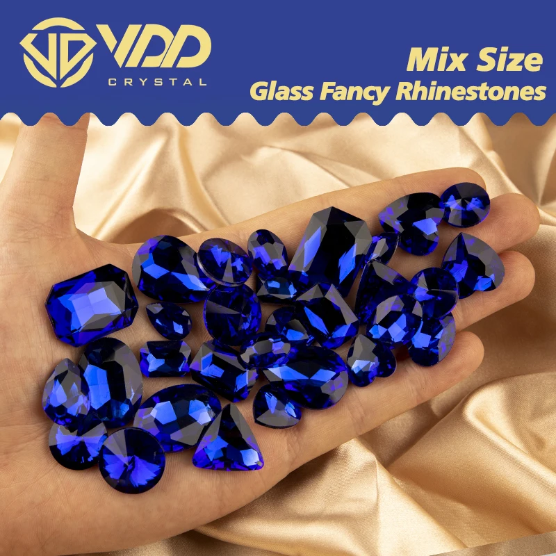VDD Gemischte Größen und Formen Glas Fancy Strasssteine Kristall Pointback Glitzer Glänzende 3D-Steine für Nagelkunst DIY Bastelarbeiten Dekorationen – Detail 5