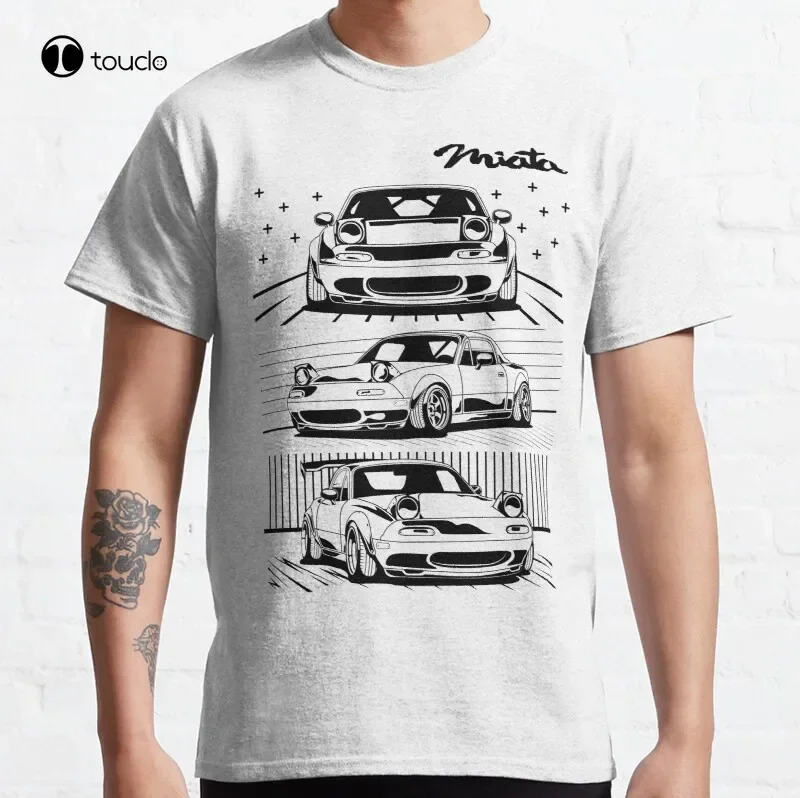 Mazdaa Miata Algodão T-shirt, Classic Mx5, Miata Rx7, Rx8